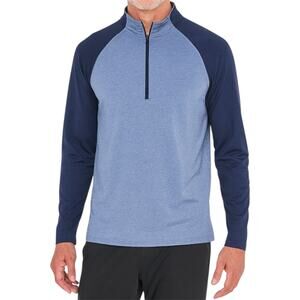 Johnnie-O 1/4 Zip Sweatshirt Performance Pullover Colorblock Raglan Blue Medium